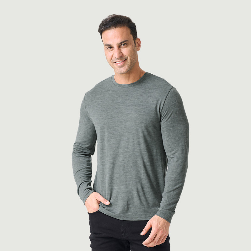 Basisschicht aus 100 % Merinowolle für Herren, Schwarz – MT03 