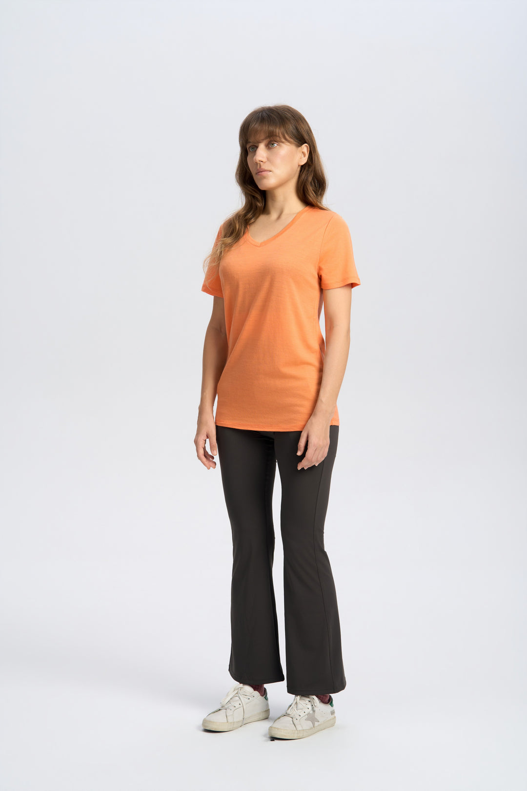 Damen Merino 170 g V-Ausschnitt T-Shirt