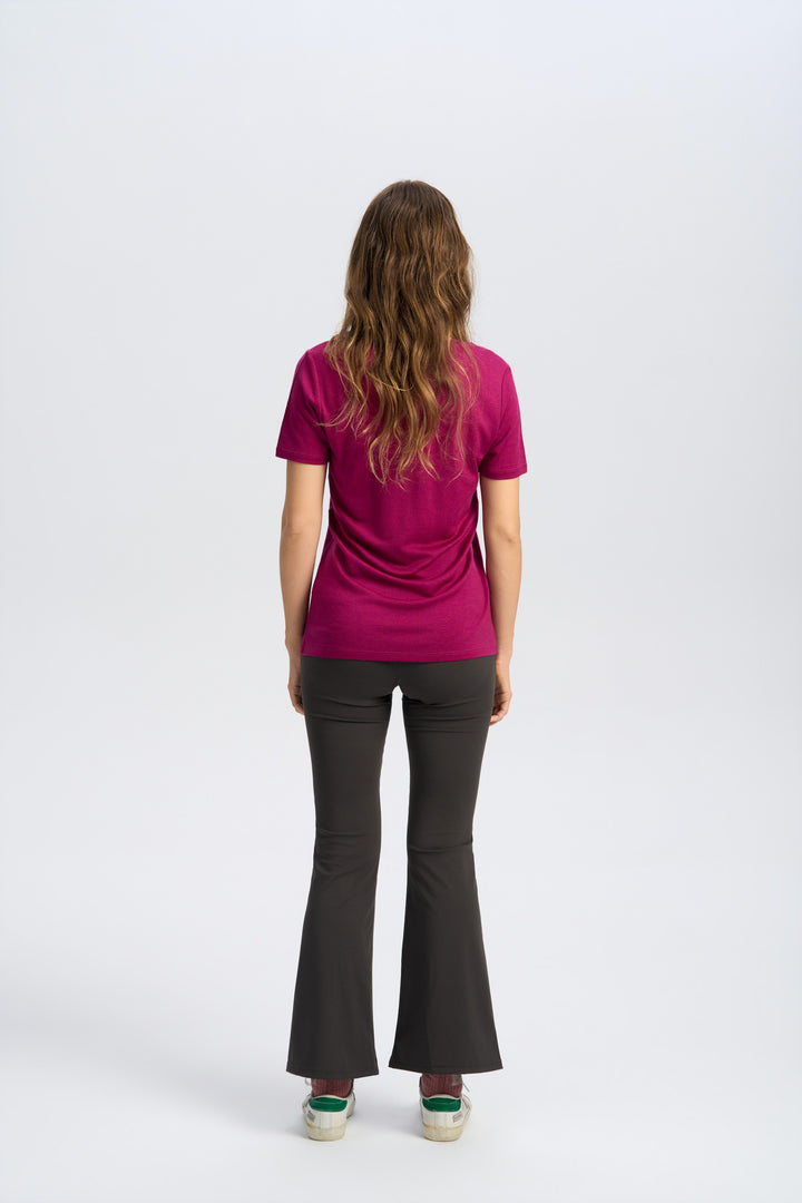 Damen Merino 170 g V-Ausschnitt T-Shirt