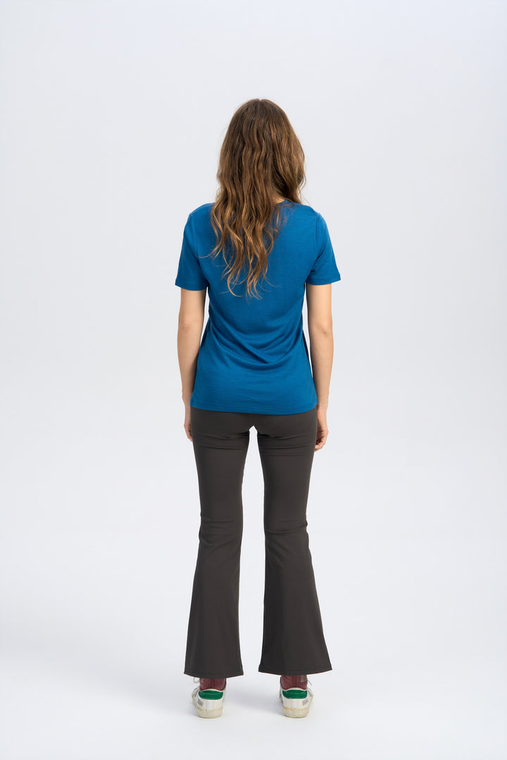 Damen Merino 170 g V-Ausschnitt T-Shirt