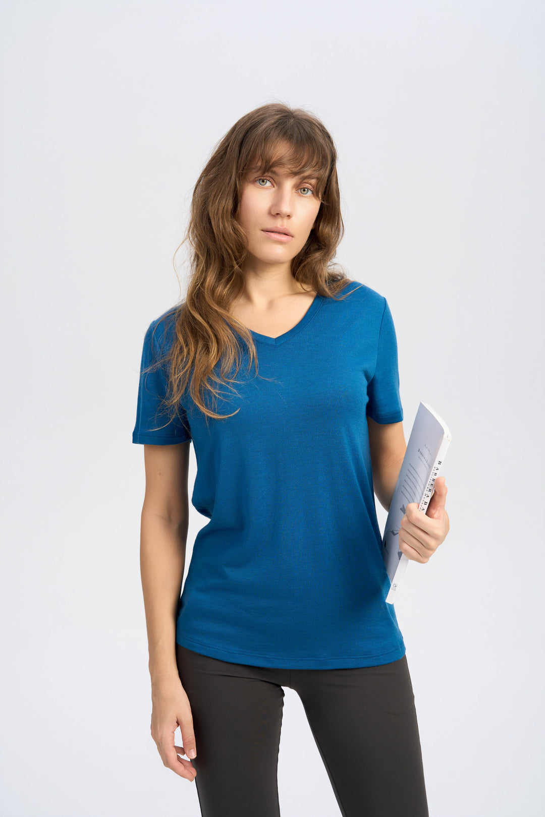 Damen Merino 170 g V-Ausschnitt T-Shirt