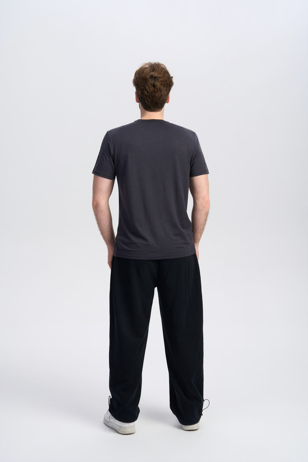 T-Shirt für Herren, 100 % Merinowolle, Schwarz