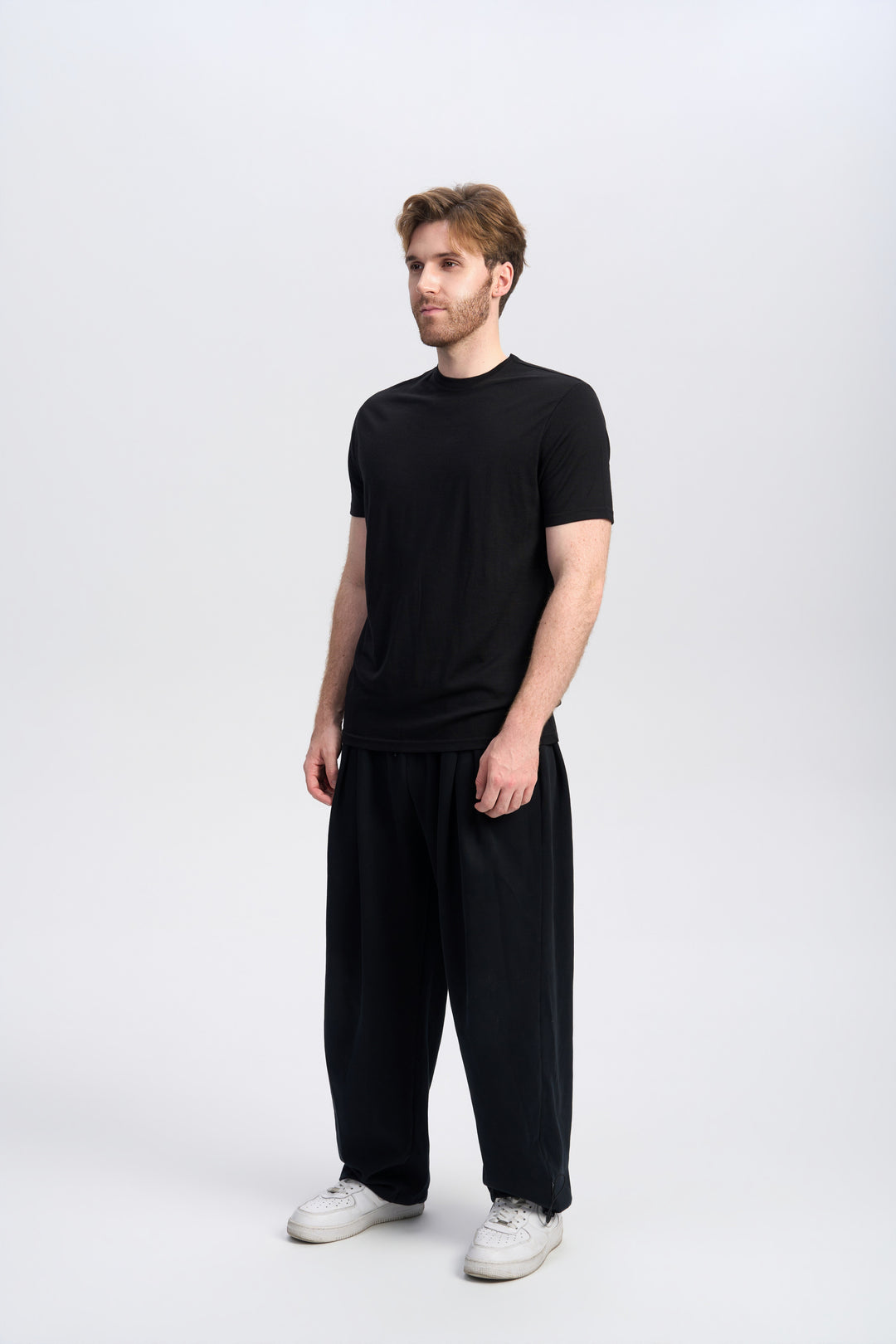 Camiseta Hombre 100% Lana Merino Negra - MT01 