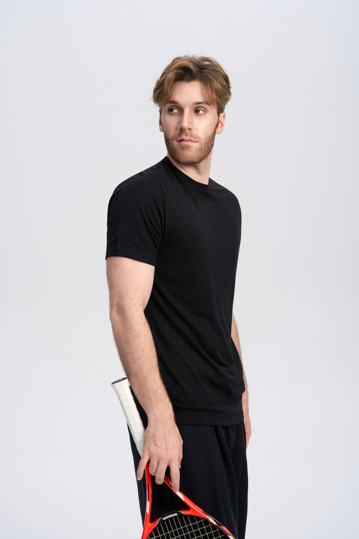 Camiseta de Lana Merino 150g con Cuello Redondo para Hombre