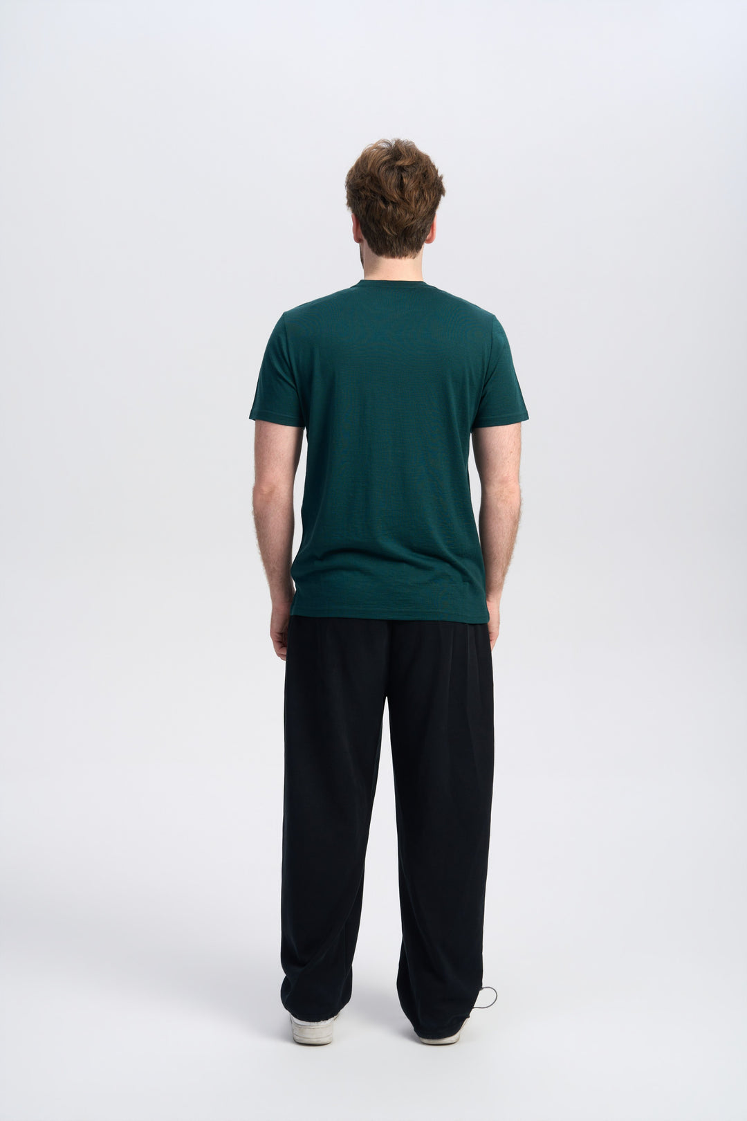 T-Shirt für Herren, 100 % Merinowolle, Schwarz