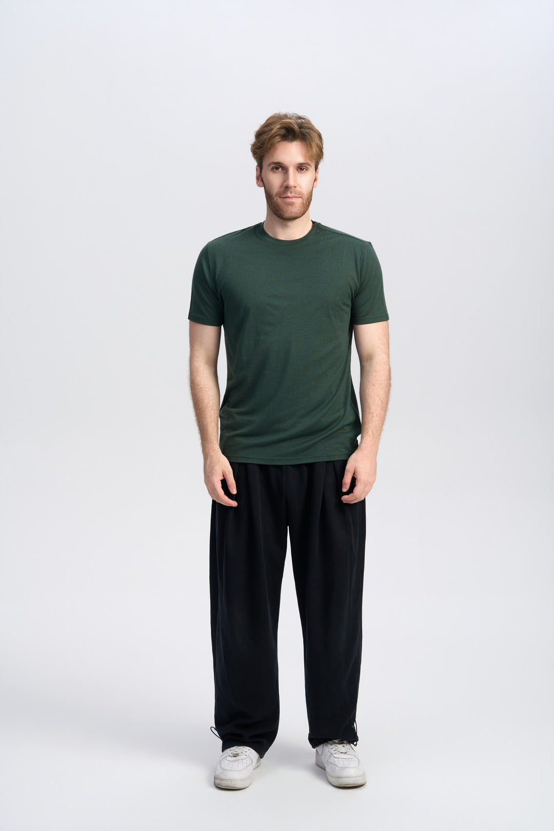 T-Shirt für Herren, 100 % Merinowolle, Schwarz