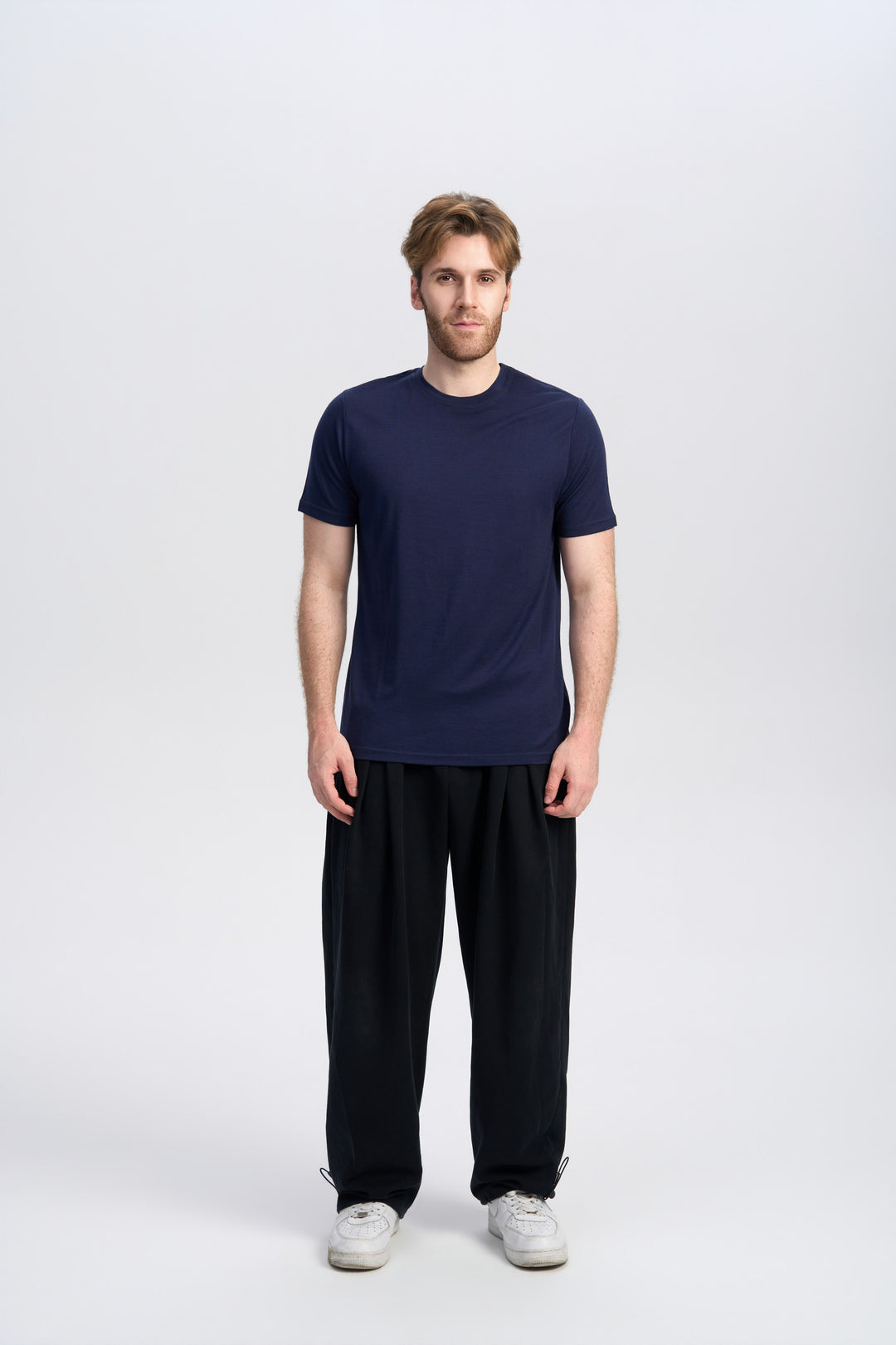 T-Shirt für Herren, 100 % Merinowolle, Schwarz