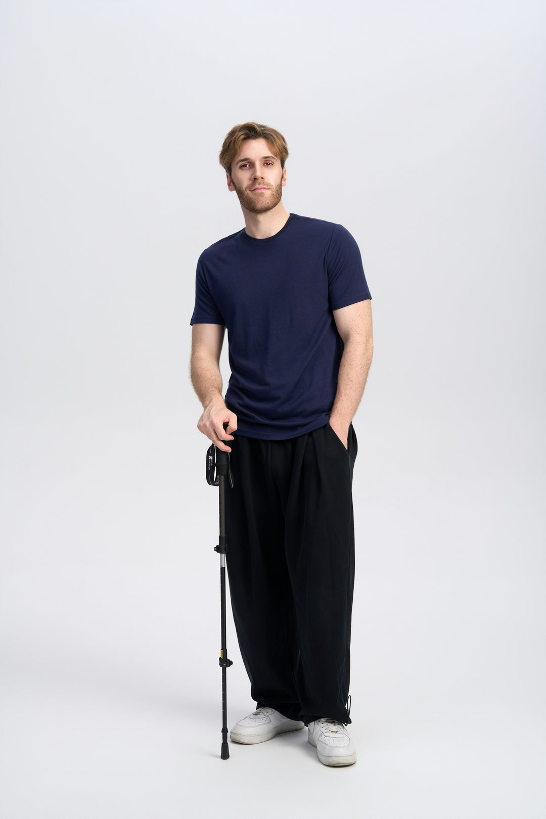 T-Shirt für Herren, 100 % Merinowolle, Schwarz