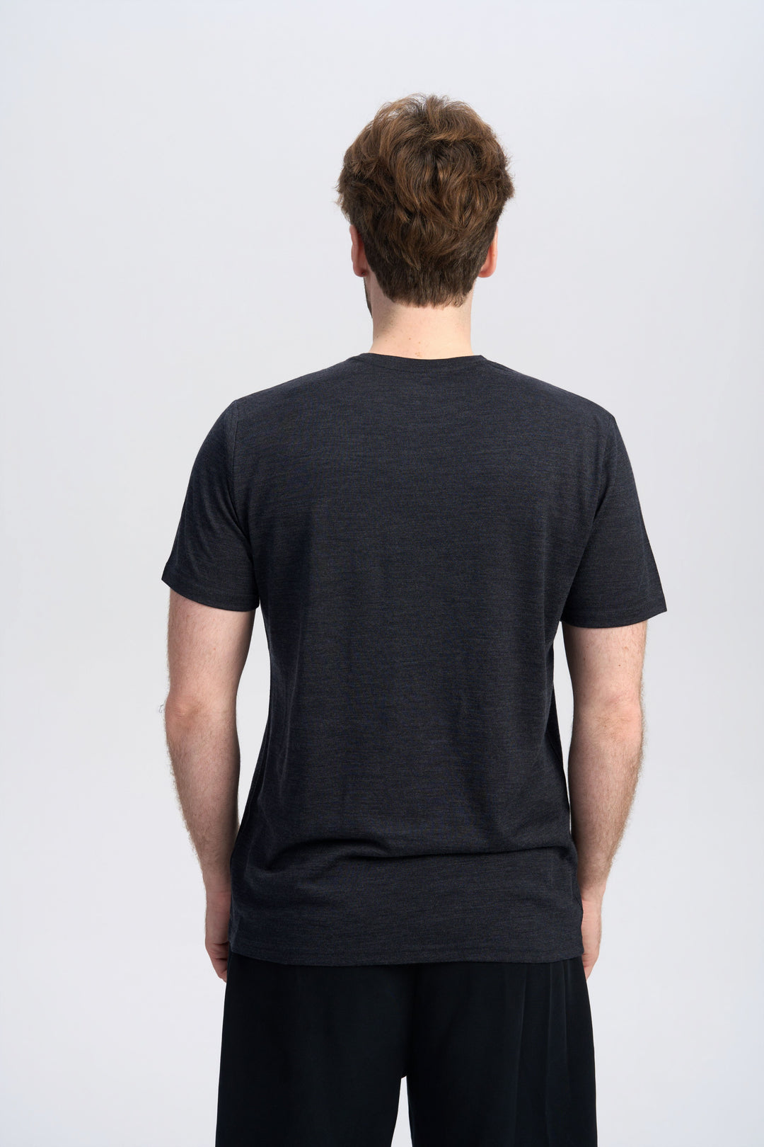 Camiseta Hombre 100% Lana Merino Negra - MT01 