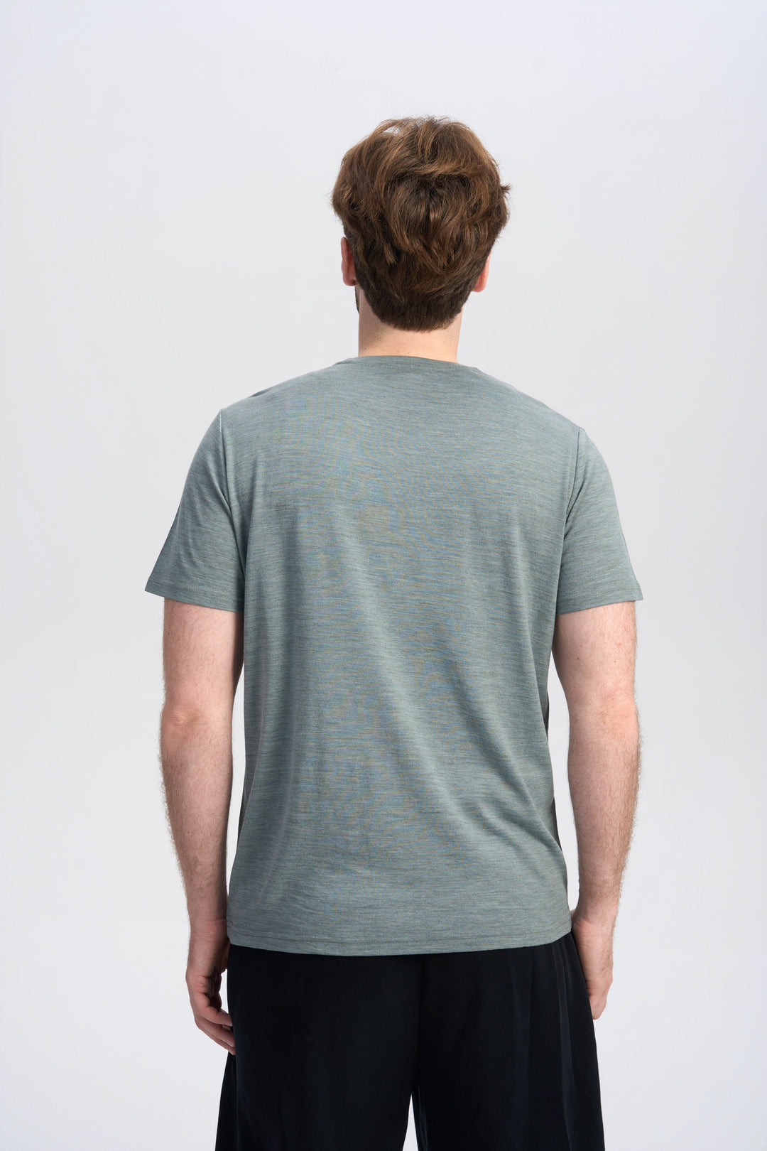 T-Shirt für Herren, 100 % Merinowolle, Schwarz