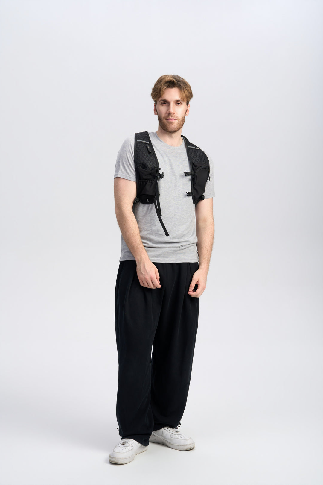 T-Shirt für Herren, 100 % Merinowolle, Schwarz