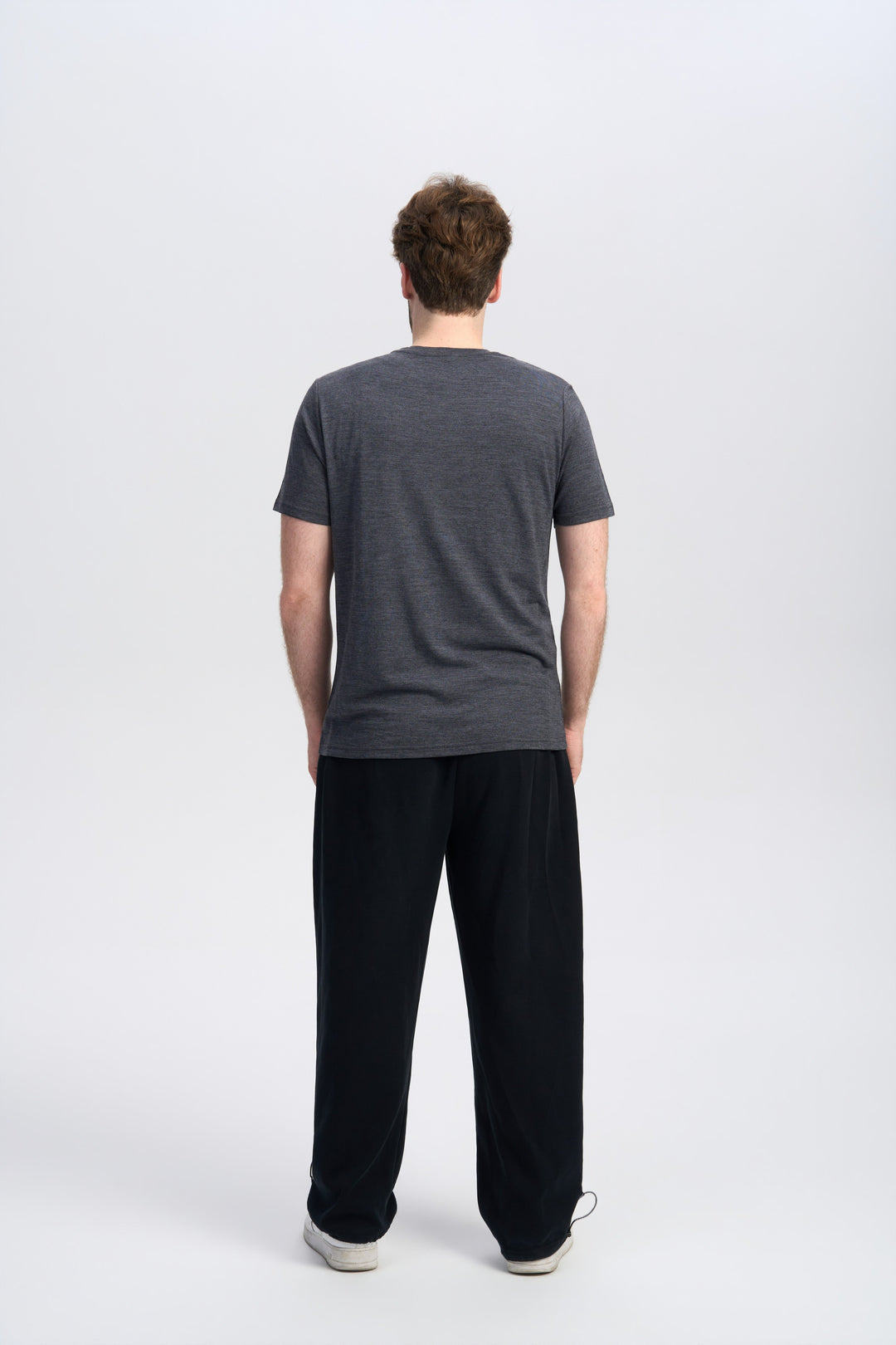 T-Shirt für Herren, 100 % Merinowolle, Schwarz