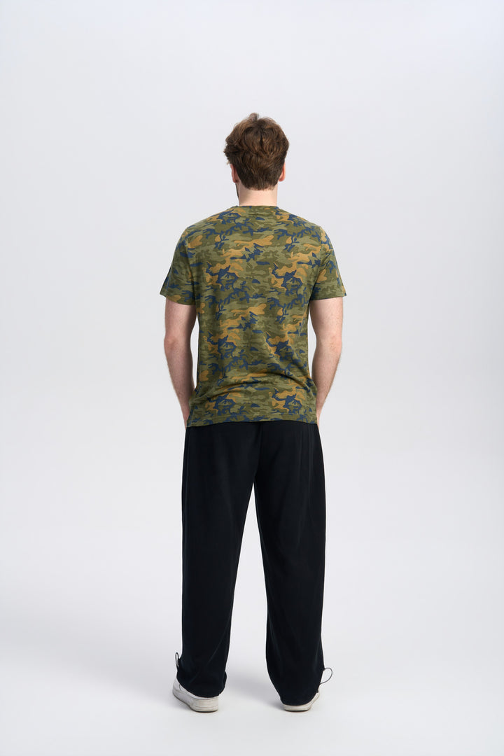 T-Shirt für Herren, 100 % Merinowolle, Schwarz