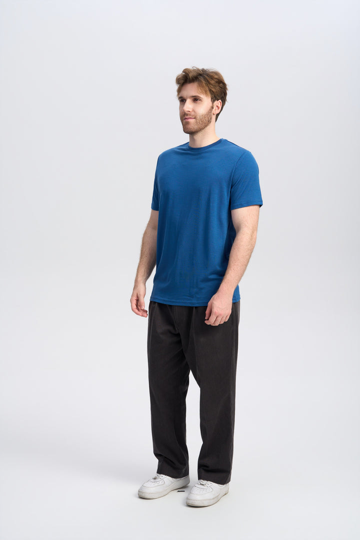 Camiseta Hombre 100% Lana Merino Negra - MT01 