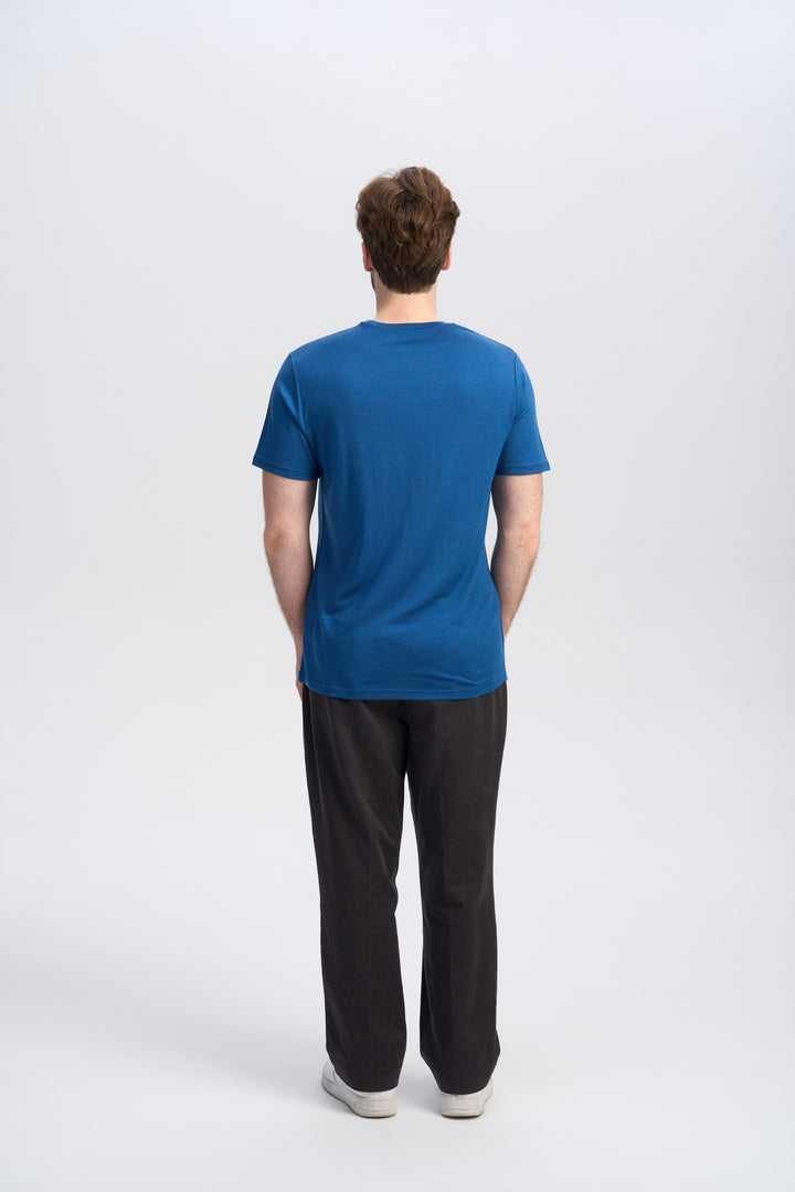 Camiseta Hombre 100% Lana Merino Negra - MT01 