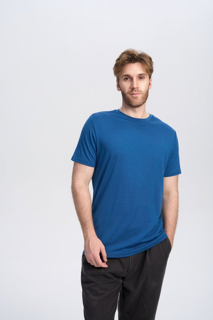 Camiseta Hombre 100% Lana Merino Negra - MT01 