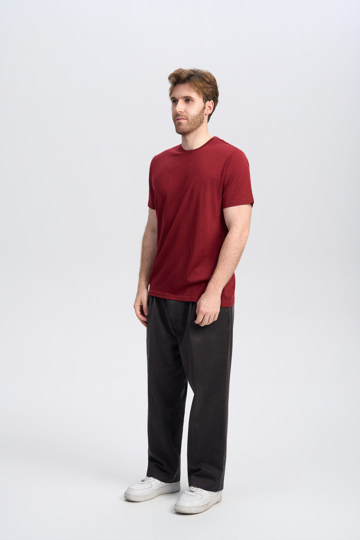 Camiseta Hombre 100% Lana Merino Negra - MT01 