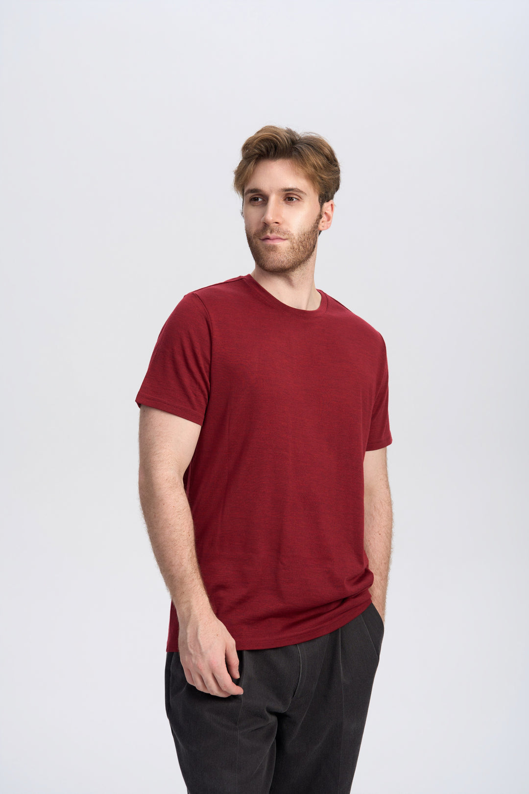Camiseta Hombre 100% Lana Merino Negra - MT01 