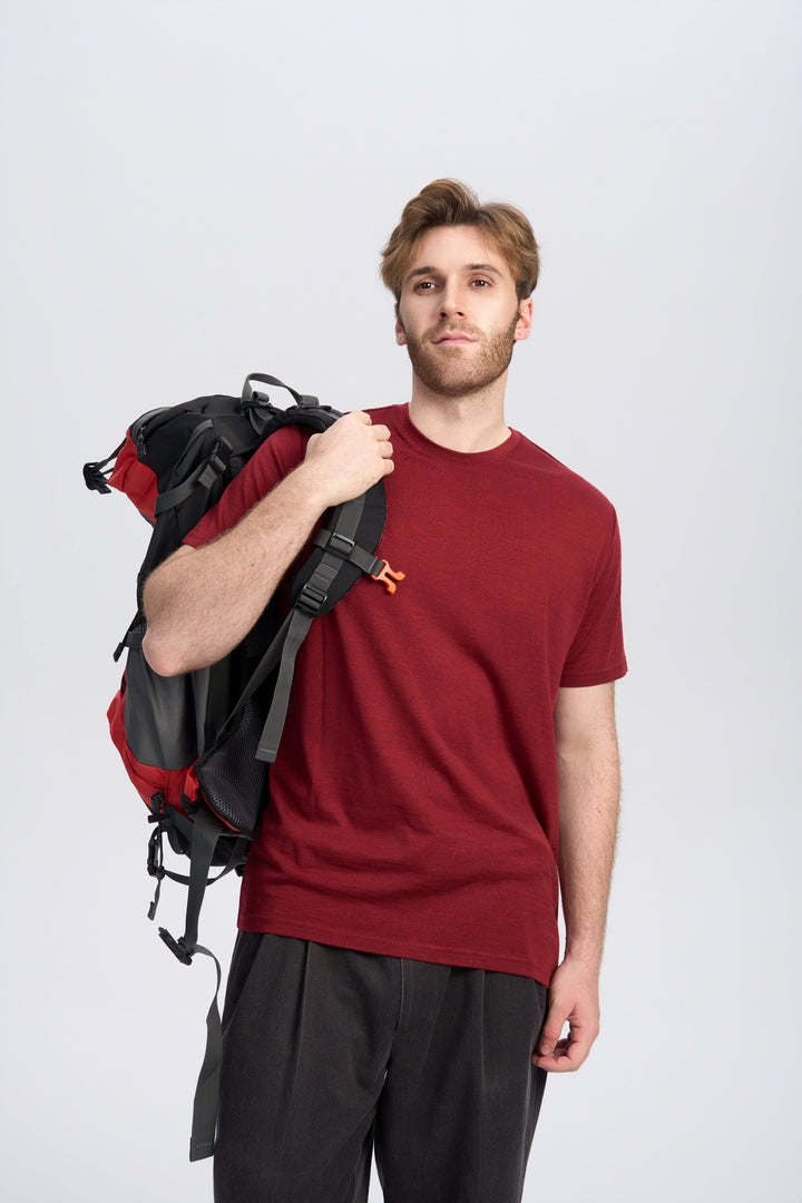 Camiseta Hombre 100% Lana Merino Negra - MT01 