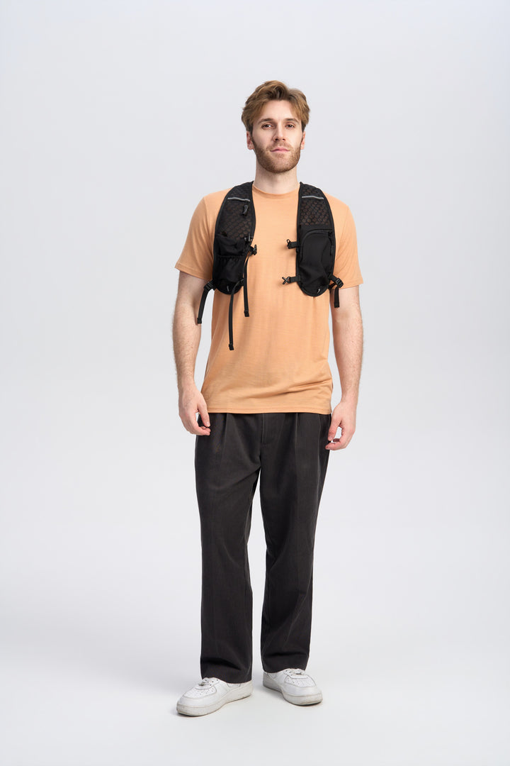 Camiseta Hombre 100% Lana Merino Negra - MT01 