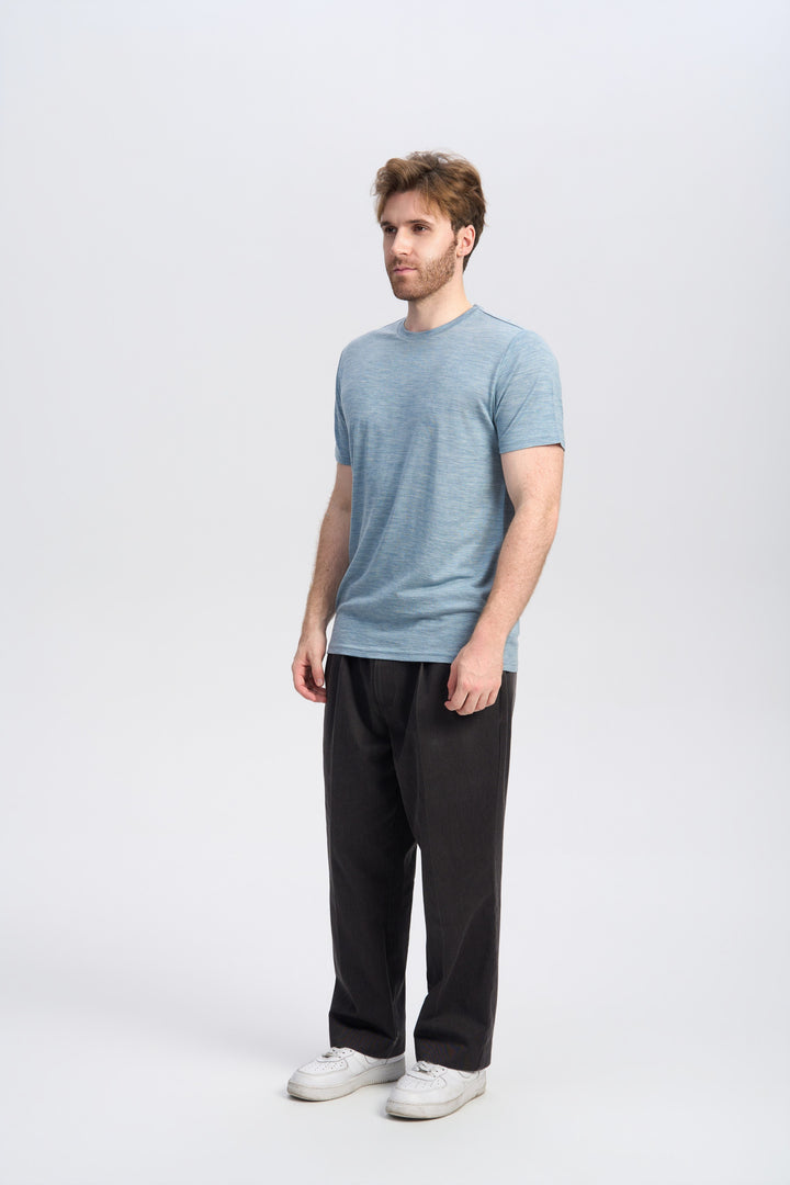 Camiseta Hombre 100% Lana Merino Negra - MT01 