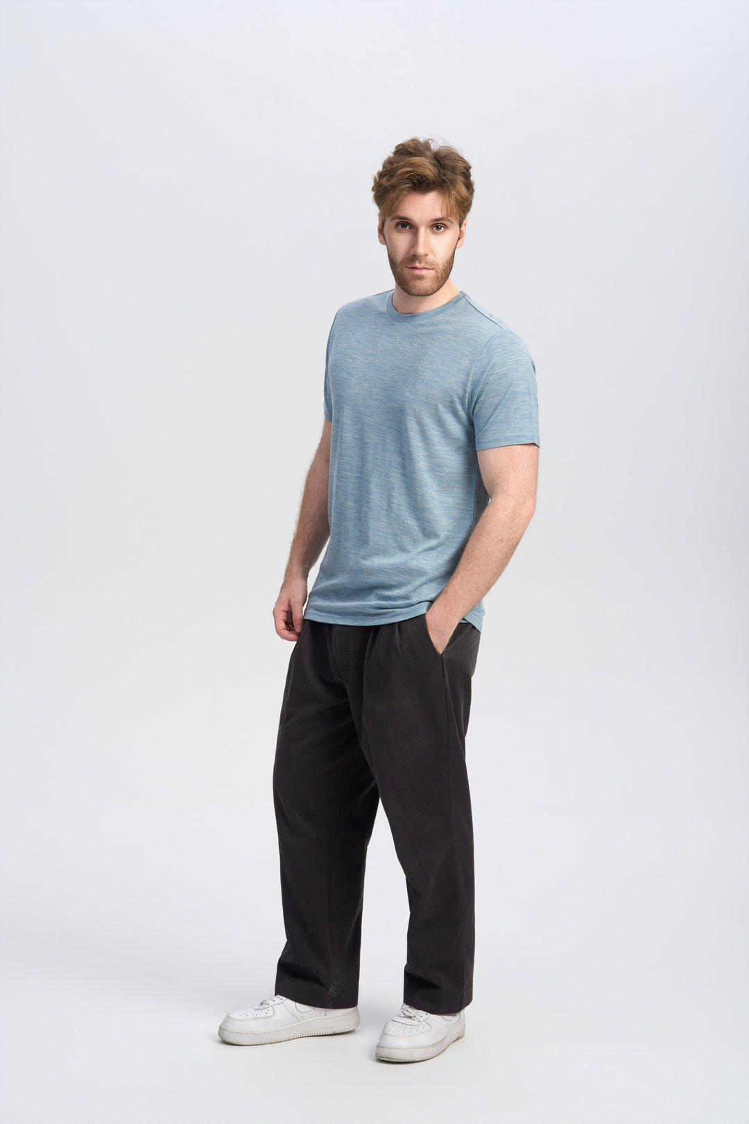 Camiseta Hombre 100% Lana Merino Negra - MT01 