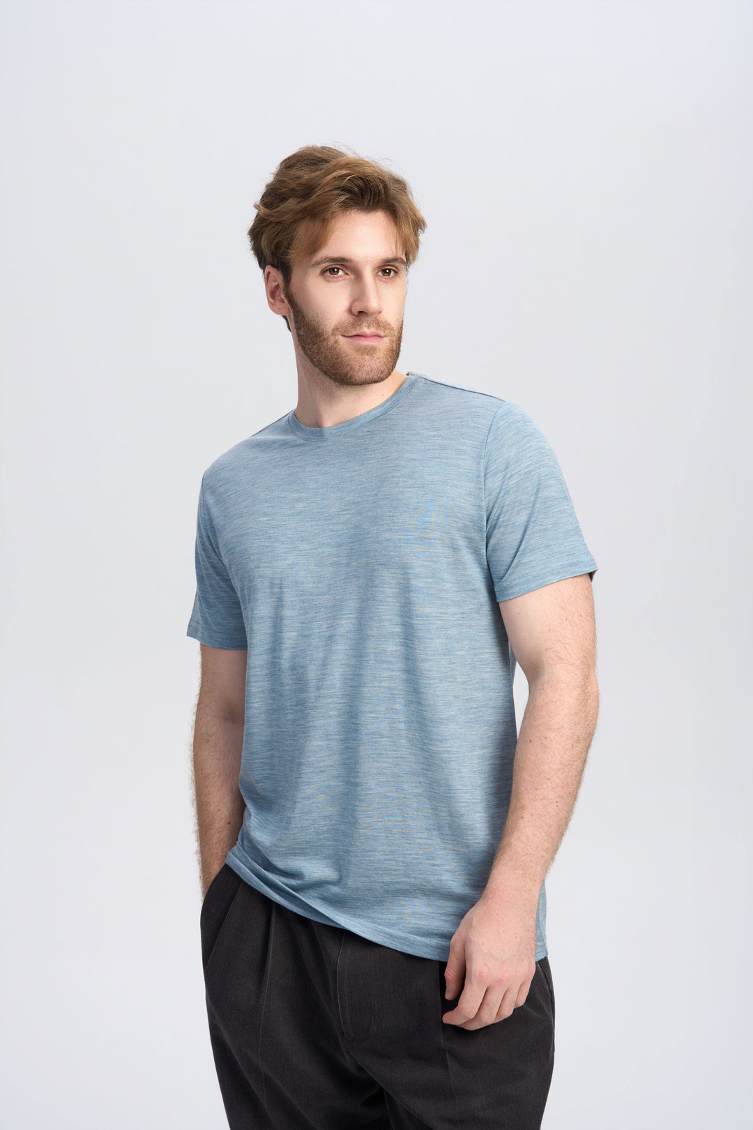 Camiseta Hombre 100% Lana Merino Negra - MT01 