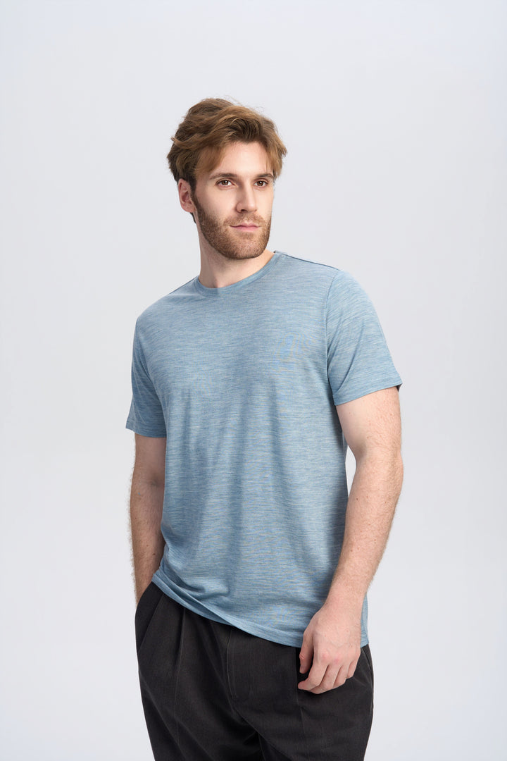 Camiseta Hombre 100% Lana Merino Negra - MT01 