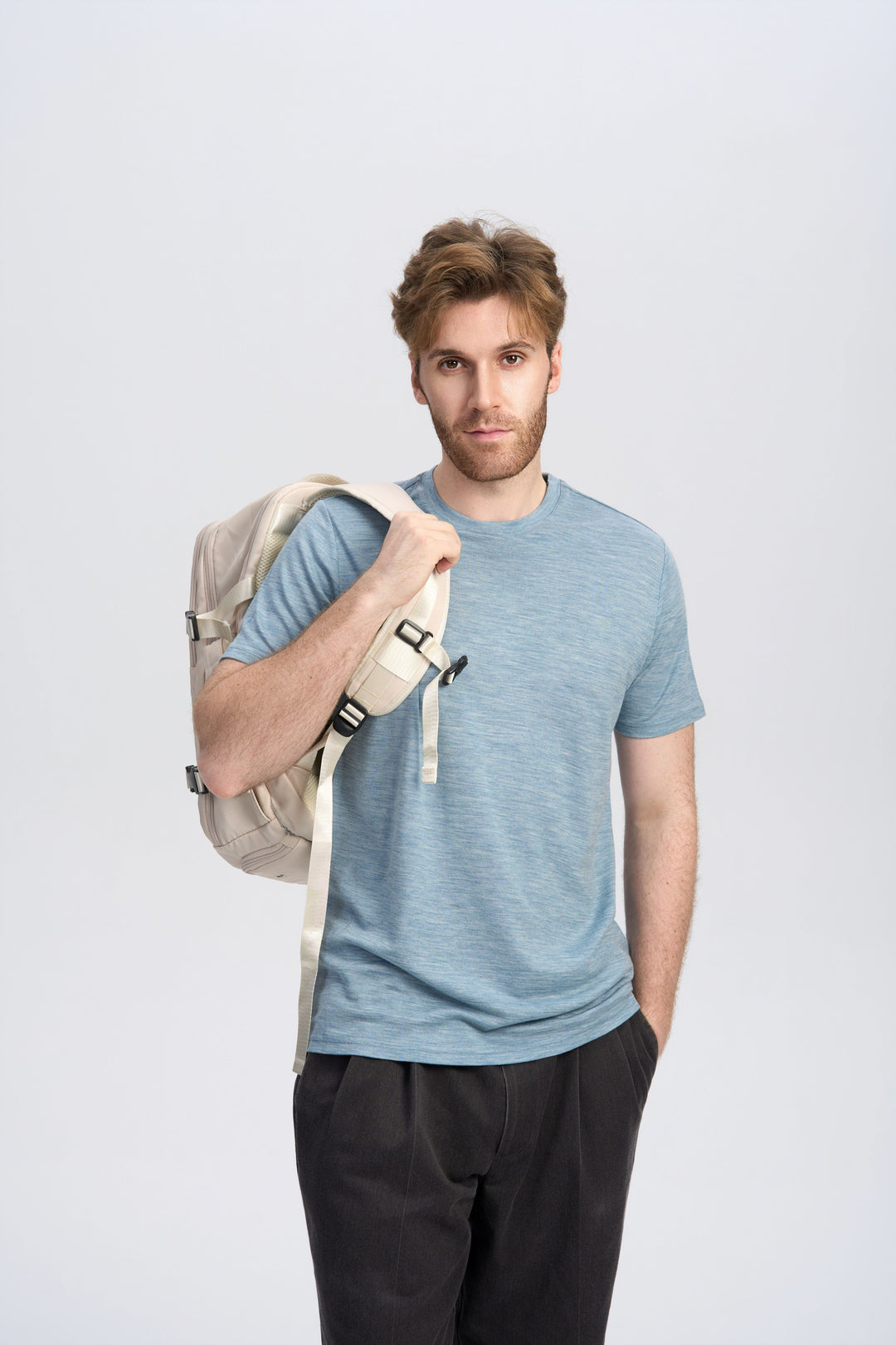 Camiseta Hombre 100% Lana Merino Negra - MT01 