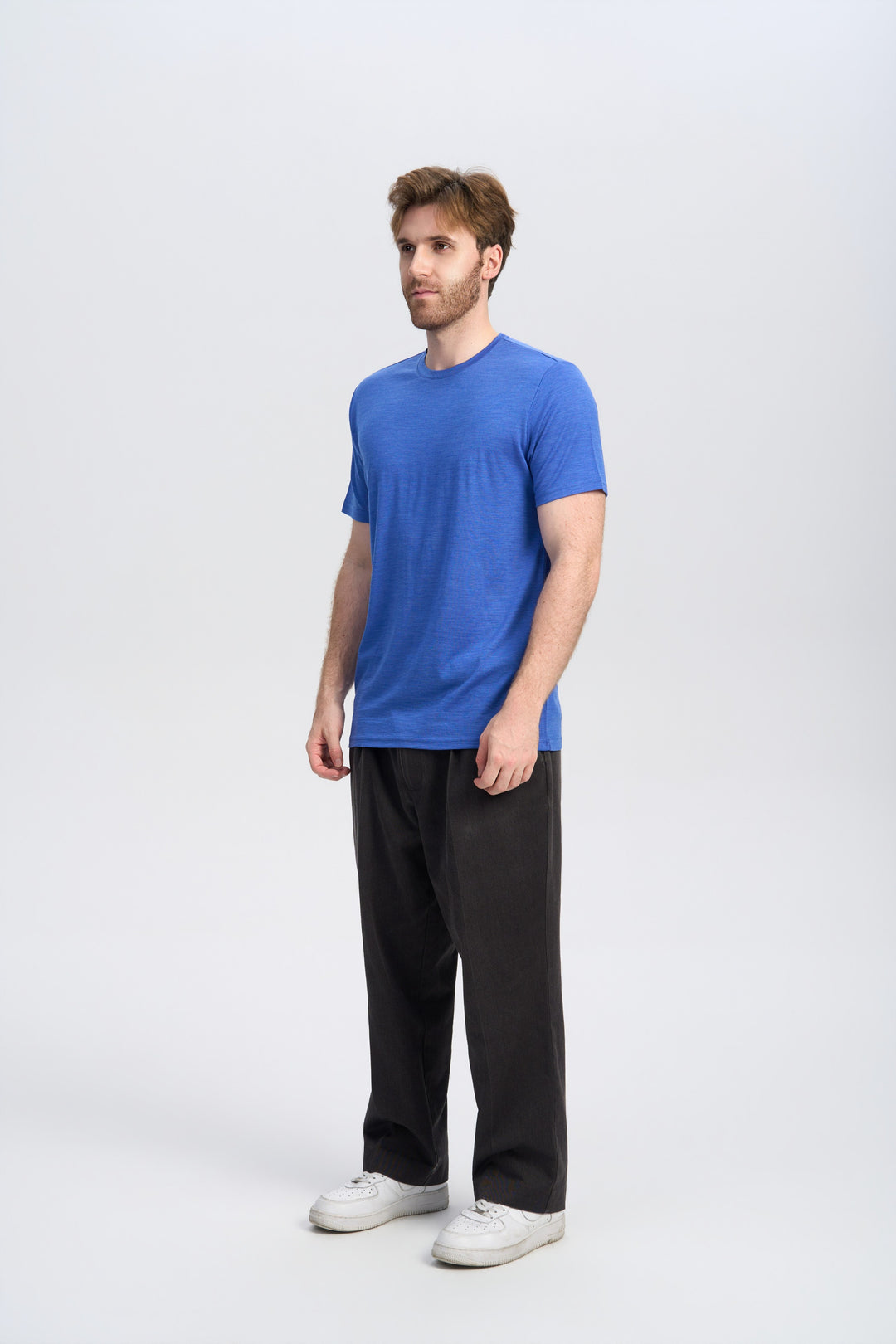 Camiseta de Lana Merino 150g con Cuello Redondo para Hombre