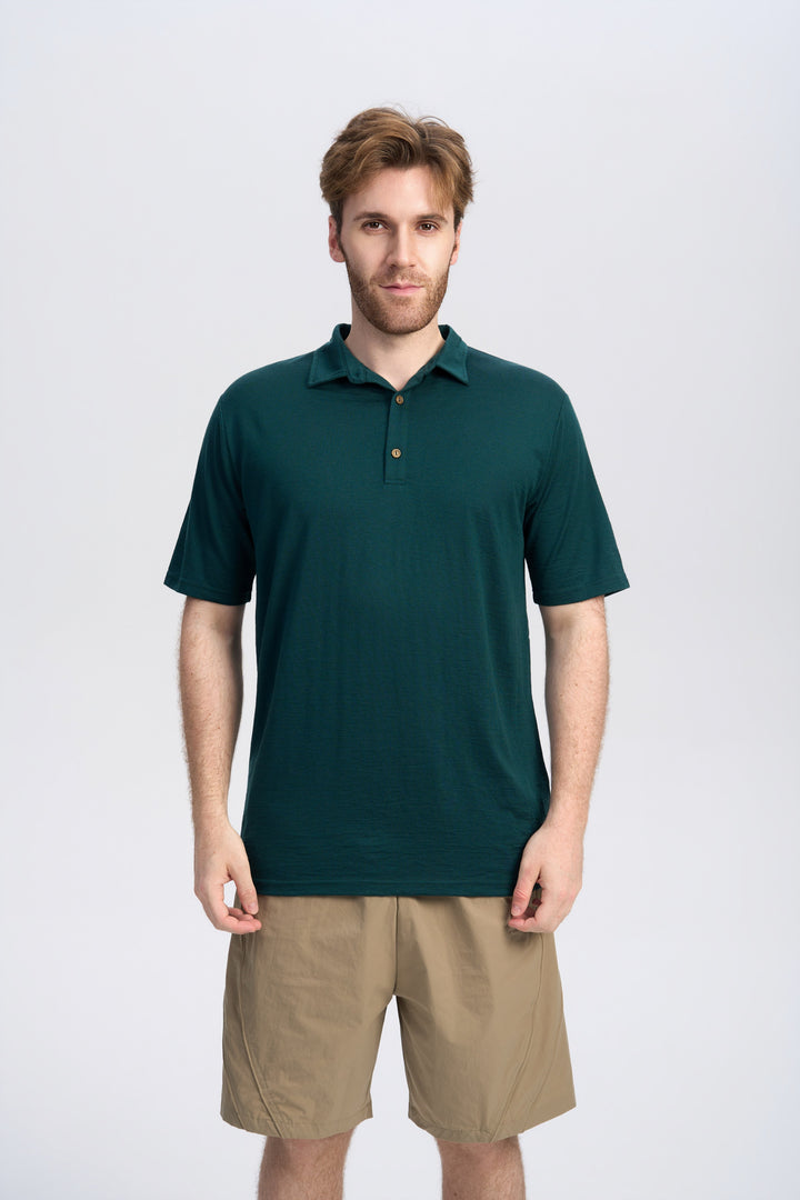 Merino Kurzarm-Polo für Herren, 170 g