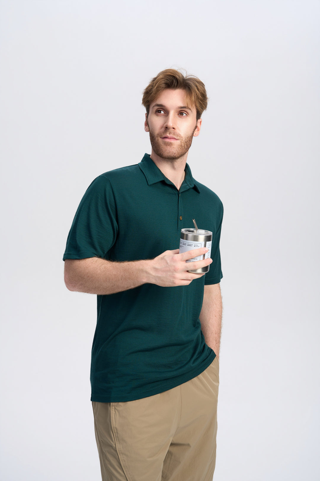 Merino Kurzarm-Polo für Herren, 170 g