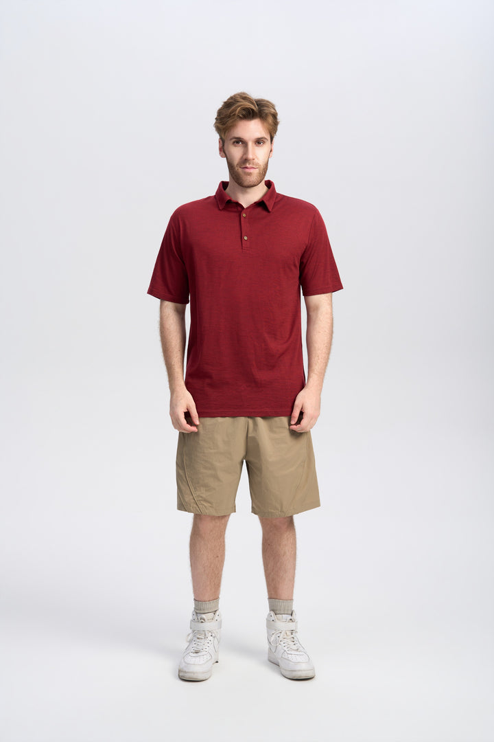 Merino Kurzarm-Polo für Herren, 170 g