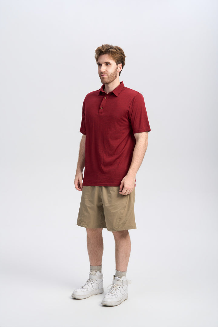 Merino Kurzarm-Polo für Herren, 170 g