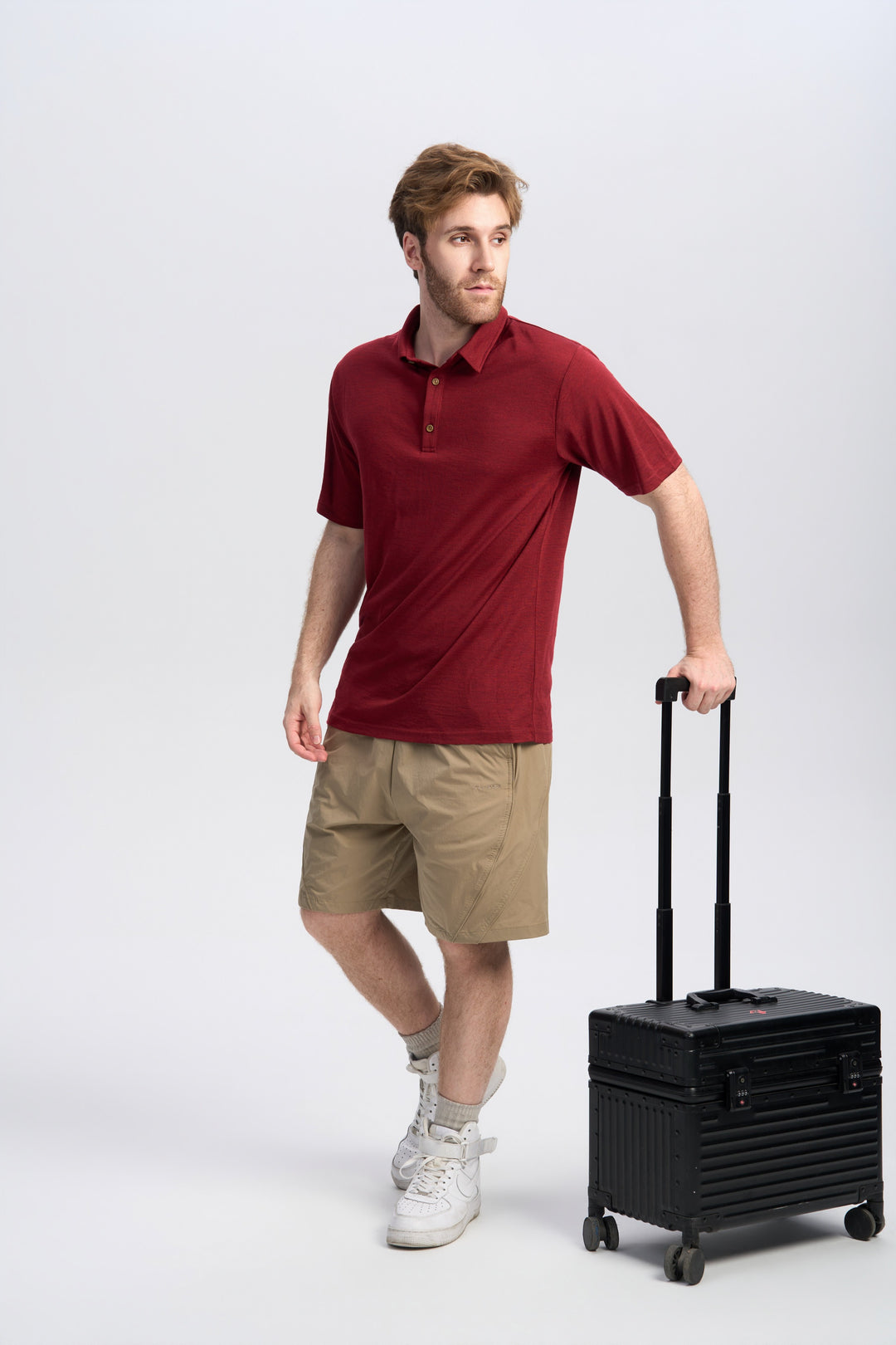 Merino Kurzarm-Polo für Herren, 170 g