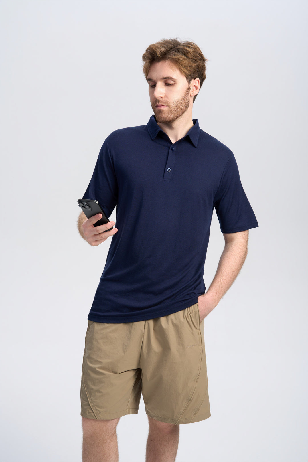 Merino Kurzarm-Polo für Herren, 170 g