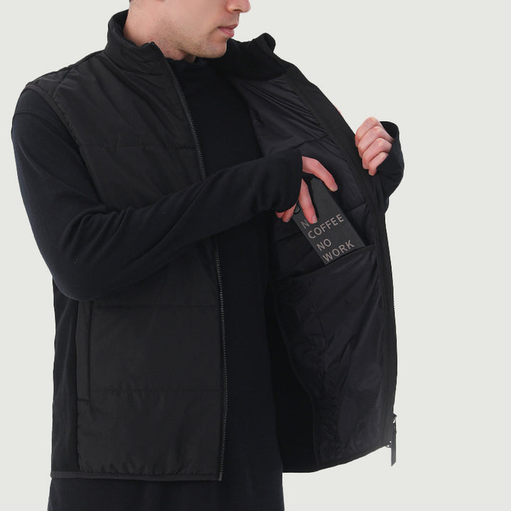 Herrenweste aus 100 % Merinowolle, Schwarz – MT20