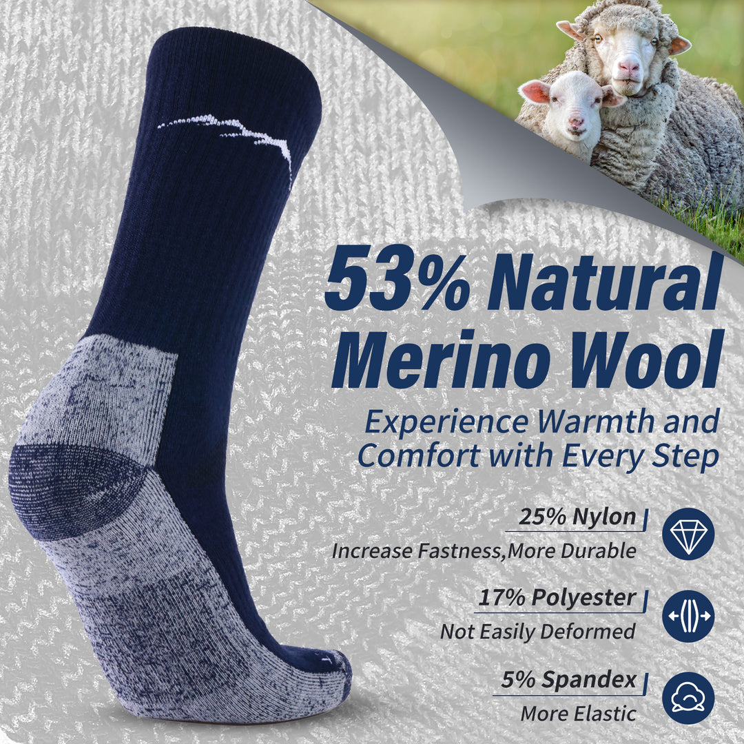 Herrensocken aus Bio-Merinowolle, Marineblau, 4 Paar - MT16 