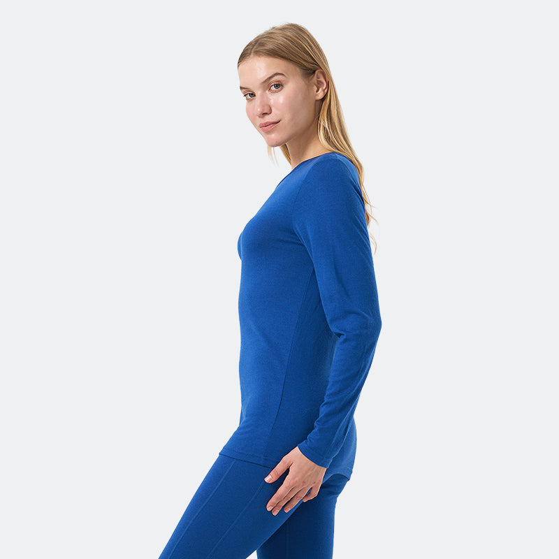 Camiseta Mujer 100% Lana Merino Manga Larga Negro - MT04