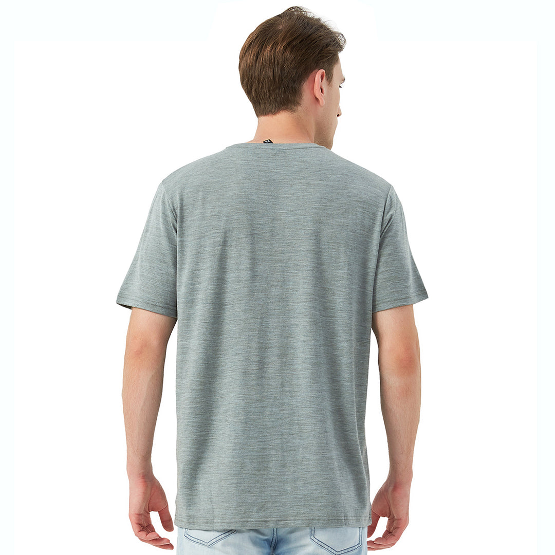 Camiseta Hombre 100% Lana Merino Gris - MT01