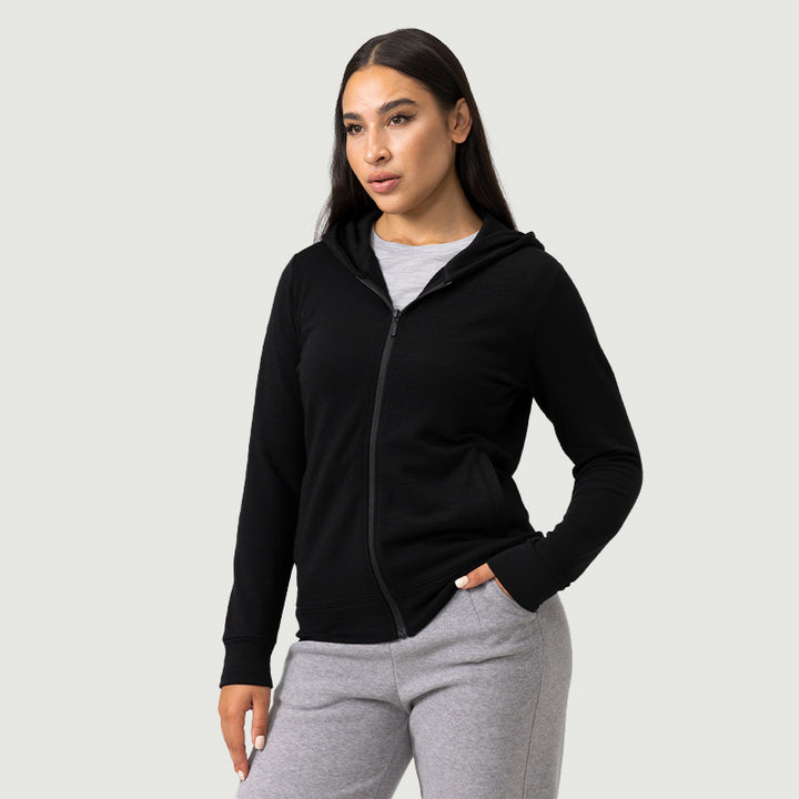 Women’s Merino 220g Long Sleeve Full Zip Hoodie