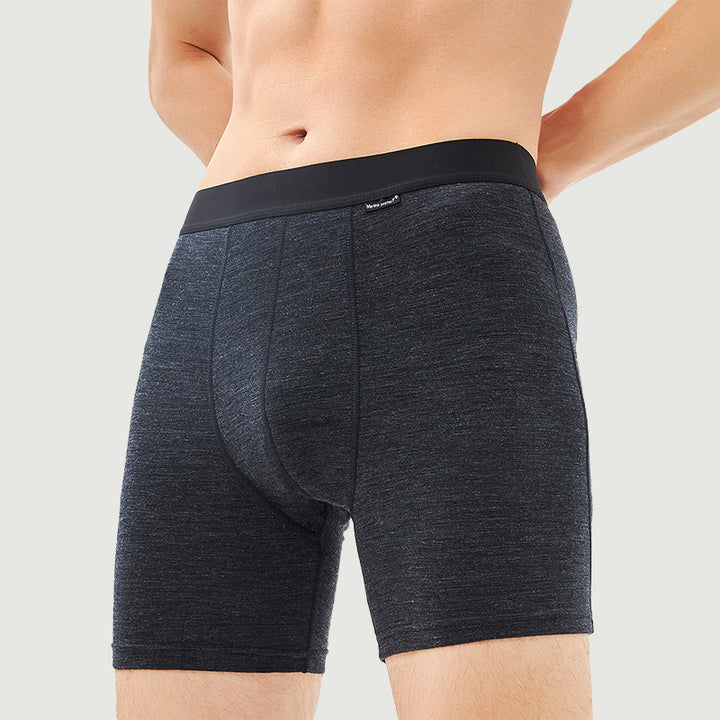 Herren-Boxershorts aus 100 % Merinowolle, Schwarz – MT15
