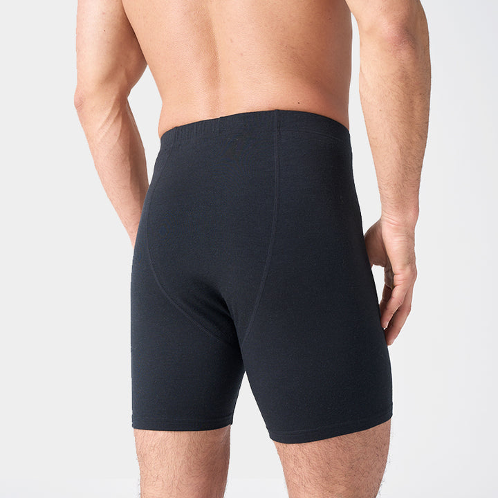 Herren-Boxershorts aus 100 % Merinowolle, Schwarz – MT15