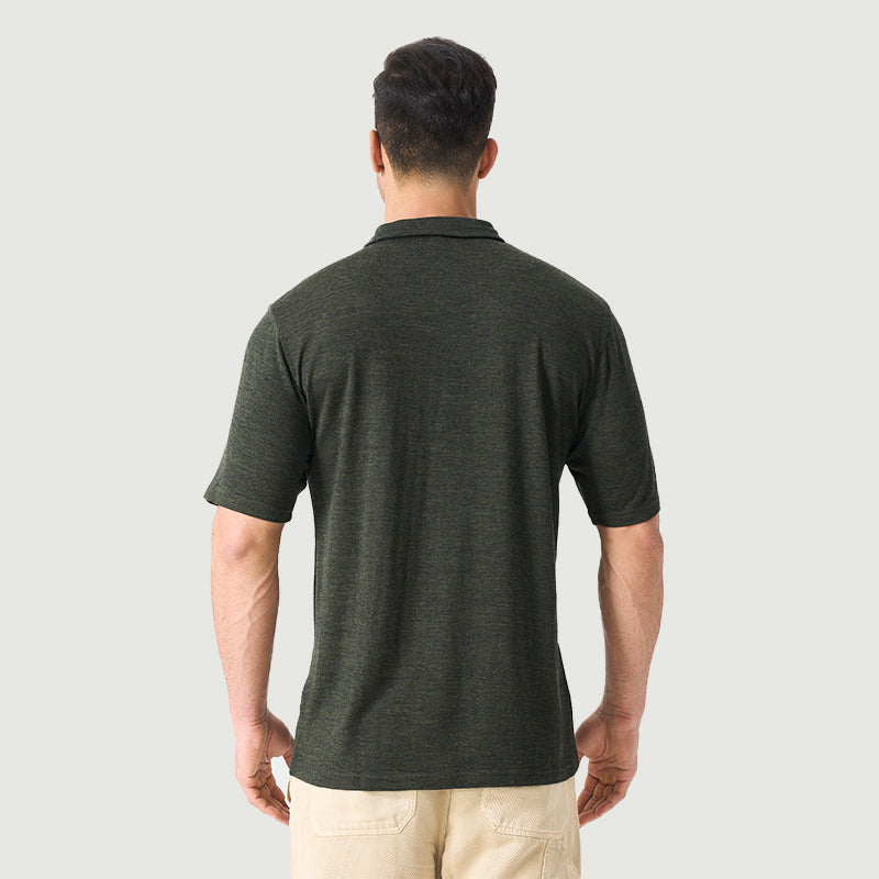 Poloshirts für Herren aus 100 % Merinowolle, Schwarz – MT24 