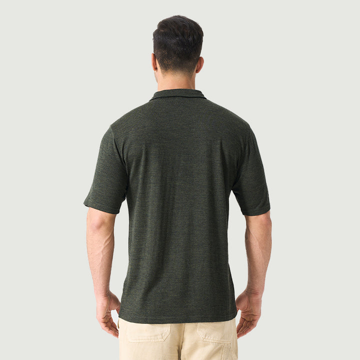 Poloshirts für Herren aus 100 % Merinowolle, Schwarz – MT24 