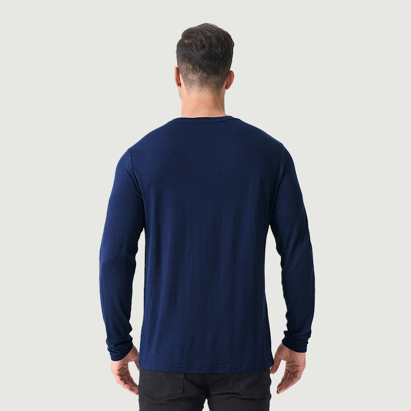 Basisschicht aus 100 % Merinowolle für Herren, Schwarz – MT03 