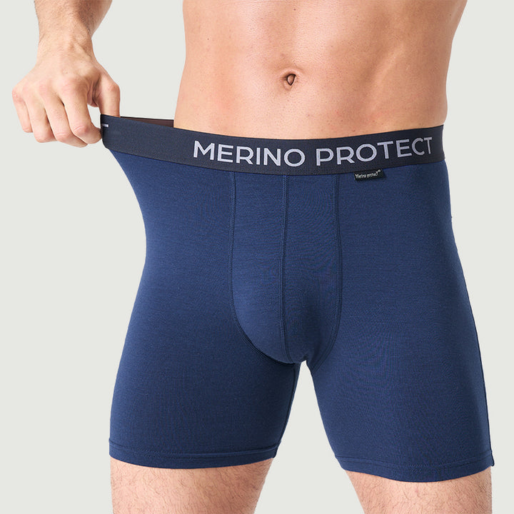 Herren-Boxershorts aus 100 % Merinowolle, Schwarz – MT15