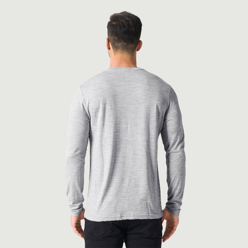 Basisschicht aus 100 % Merinowolle für Herren, Schwarz – MT03 
