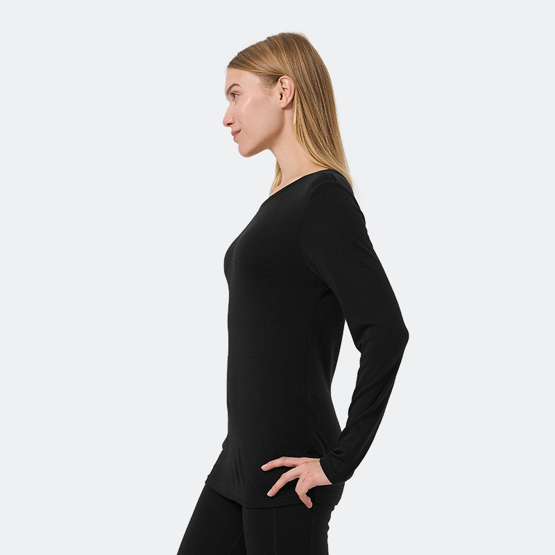 Basisschicht aus 100 % Merinowolle für Herren, Schwarz – MT03 