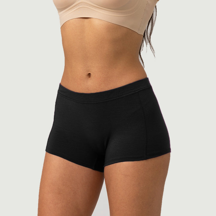 Herren-Boxershorts aus 100 % Merinowolle, Schwarz – MT15